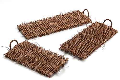 Natuurlijk dienblad rechthoek 'Twiggy' 50cm  / st Kan ook hangen 50x22cm