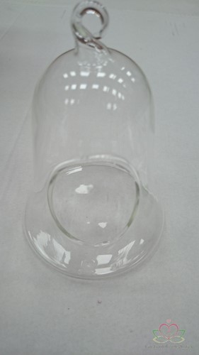 Glas Bel voor waxinelichtje of bloemen 18 cm hoog / ds 6st 