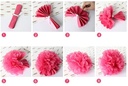 Tissue Paper Pom Poms Flower Balls 15 cm - white wit feestversiering