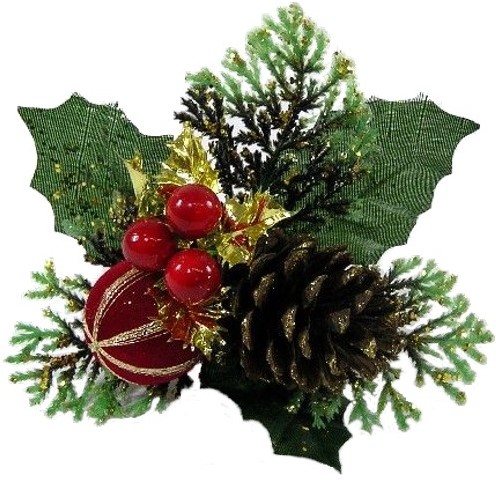 KerstbijstekerRode +goud Bal Dennenappel besjes / DOOS 