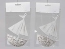 Zeilschip Wit Metaal Hanger Maritiem 11x22 cm