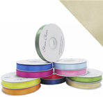 Satijnlint Dubbelsatijn Antennelint Ivory 6 mm rol 25 meter