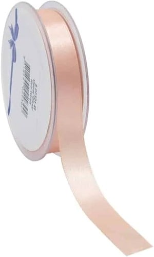 Dubbelsatijn lint Zalm 15 mm rol 25 meter