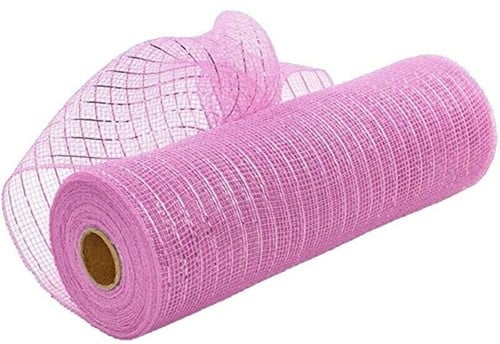 Decomesh Metallic Roze 26 cm rol 9 meter voor kransen en inpakken