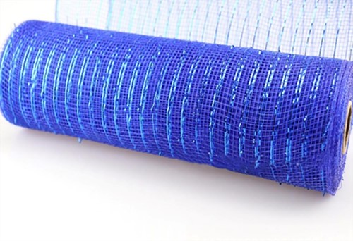 Decomesh Metallic Koningsblauw 26 cm rol 9 meter voor kransen en inpakken