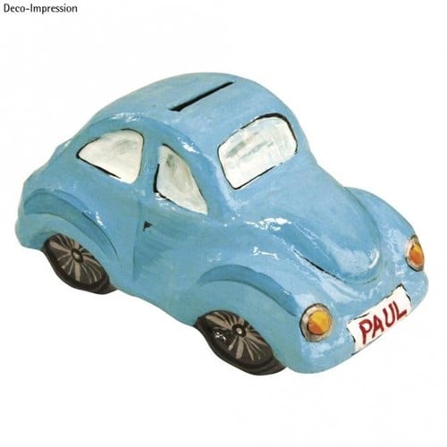 Papiermaché Spaarpot Auto 16,5×8,5×9 cm