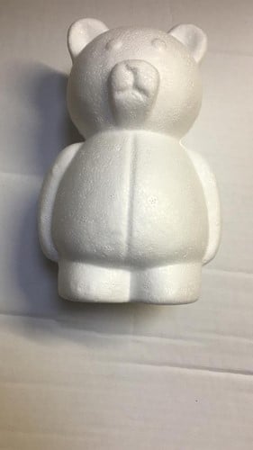 Styropor Beer Ray 15 cm staand, StyroporBeer voor rosebear