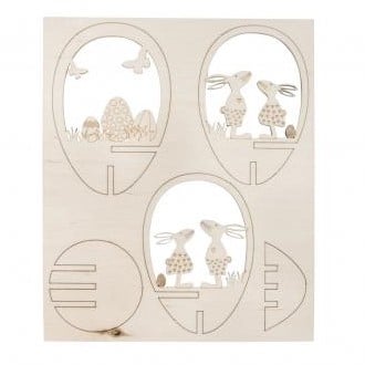 Houten Steekdeel Paasvrienden Naturel 10 cm 5‑delig zakje 1 set excl. ei