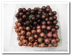 Balletjes op draad Bruin combi 2 cm doos 144 stuks