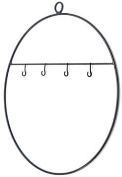 Metalen ring met haakjes Zwart 30 cm per stuk