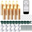 LED Kaarsen De Luxe Warmwit met afstandsbediening timer Goud 10 stuks
