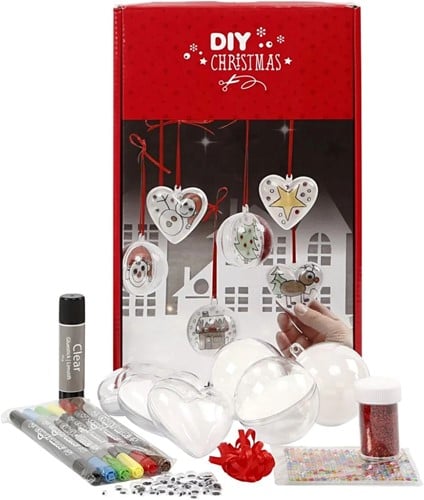 DIYkit Pakket Hobbyset Ballen en Harten met decoratie maak zelf verrassingsballen
