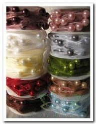 Parel Organza met parels 311 Goud Koper rol 5 m