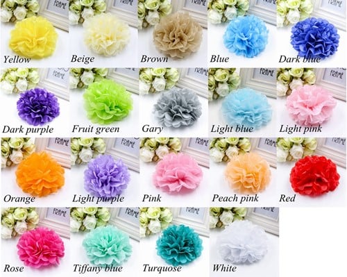 Tissue Paper Pom Poms Flower Balls Rood 15 cm per stuk