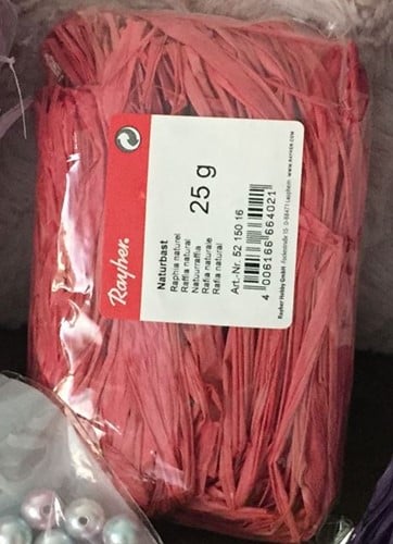 Raffia Natuurraffia Roze 25 gram