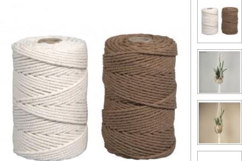 Macrame garen set 2,2 mm 2 spoelen 200 gram 70 meter 2 kleuren