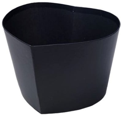 Bloemendoos zonder deksel hartvorm karton Zwart 14 cm