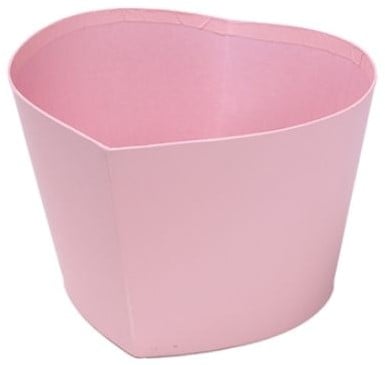 Bloemendoos zonder deksel hartvorm karton Roze 14 cm
