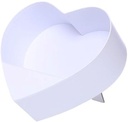 Bloemendoos Wit hartvorm karton standaard staand open flowerbox cadeau doos 24.5 cm