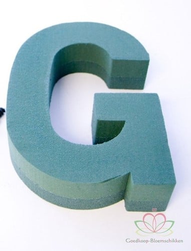 Letter G 30 x 20 cm steekschuimvorm oase voor verse bloemen