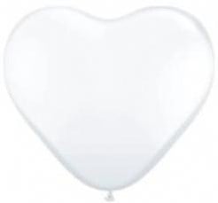Ballon Hartvorm Wit 30 cm 8 stuks