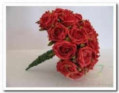 Bruidsboeket Foamrozen Rood met RodeparelsEV60 