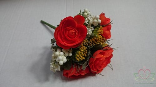 Bruidsmeisjesboeket Ranonkel Zijden frost Oranje 