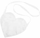 Bruidsmeisjestasje Hartvorm Satijn Wit 23x21 cm