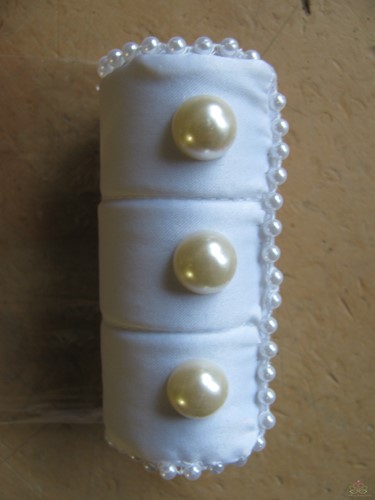 Boeket Snap Wrap Satijn Parels White Ivory per stuk 