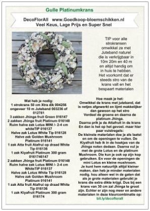 DIY Werkbeschrijving Gulle Platinumkrans 