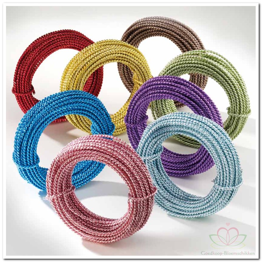 Aluminiumdraad 3-kant gedraaid Goud 250 gram