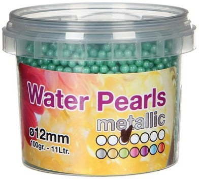 Waterparels Gelparels Metallic Groen 12 mm ca. 100 gram