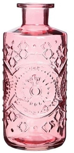 Gekleurde Glazen Fles Berlin Soft Pink ook geschikt als olielamp Ø9 cm H21 cm per stuk