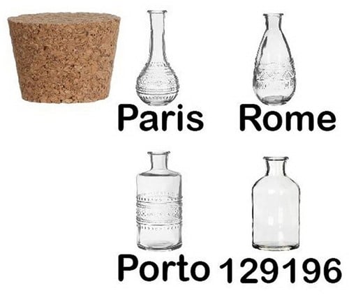Kurken / stop Voedselproof voor flesjes Paris, Porto en Rome en artikel 015612 set 48 stuks excl. fles of decoratie