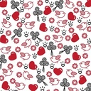 Cellofaanfolie Bloemenfolie Inpakfolie Tweet Hearts Red Black 80 cm x 100 meter