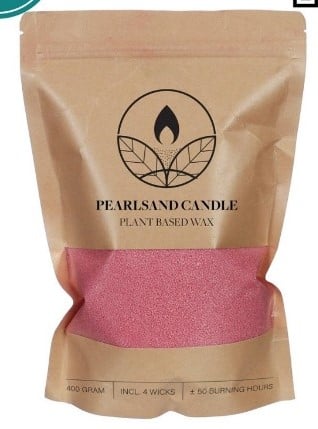 Kaarsenzand Pearl Sand Roze inclusief 4 lonten 400 g