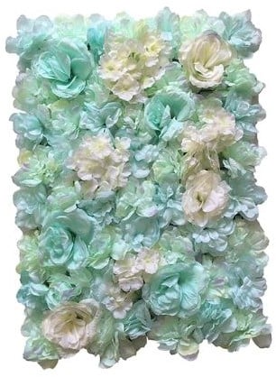 Flowerwall 40x60 cm 19 Zeegroen Lichtblauw Aqua Rozen en Hortensia kleurnr 5 combineren met kleur 19