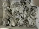 Foamroos Sophie Snow Grey 15 cm Doos 12 stuks