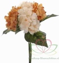 Hortensia Hydrangea Boeketje Amber Zijdenbloem 5 stuks
