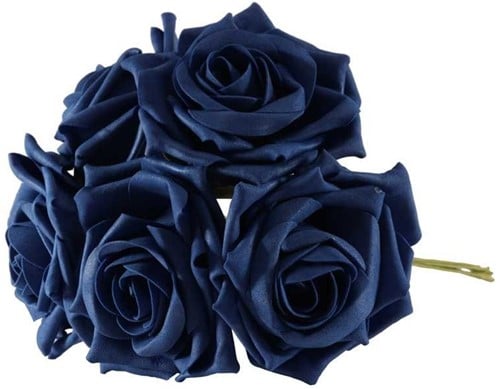 Foamroos Open Tea Rose Navy 6 cm 5 stuks
