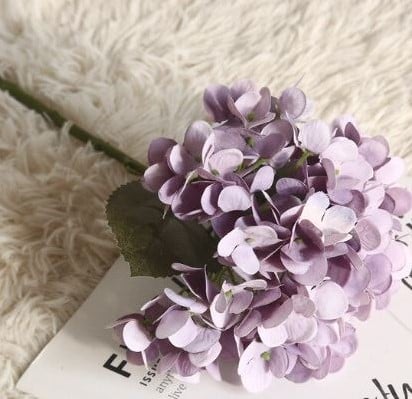 Hortensia Hydrangea Mauve Zijdenbloem Single 35 cm