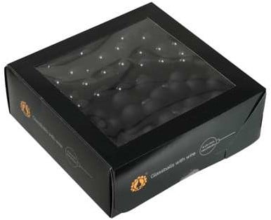 Balletjes op draad Kerstballen Combi Zwart 2 cm doos 144 stuks