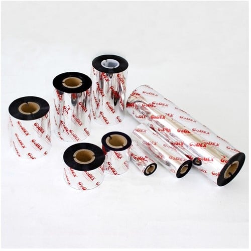 Inkt voor lintprinters Transferfilm Metallic Zilver wax-resin 50 m x 84 mm Kleine kern