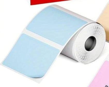 Thermische labels Blanco etiketten voor thermal labelprinters Phomemo M110 M220 M221 Pastelblauw 40x30 mm rol 230 stuks