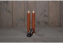 LEDkaars Moving Flame Candle Rustiek Koper Anna's Collection met afstandsbediening D 2,5 H 23 cm 2 stuks