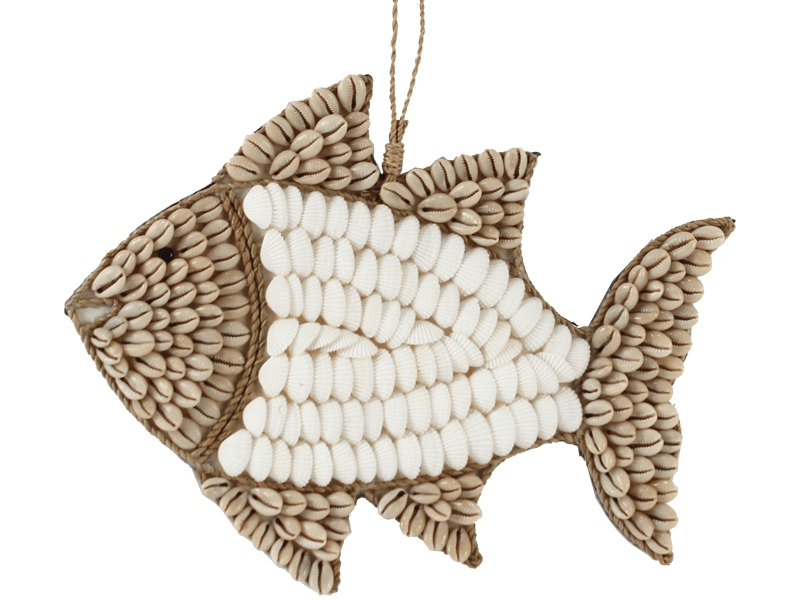 Hanger schelpen vis 29x23cm