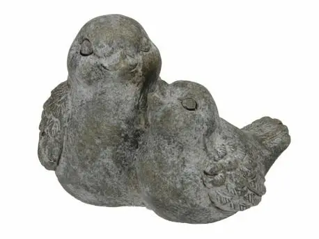 Vogel Koppel keramiek cement Old Green 16x9.5x11 cm