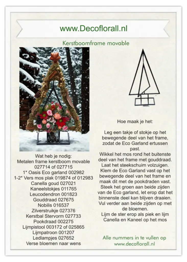 Kerstboomframe 3D Movable vers Stel zelf je pakket samen  