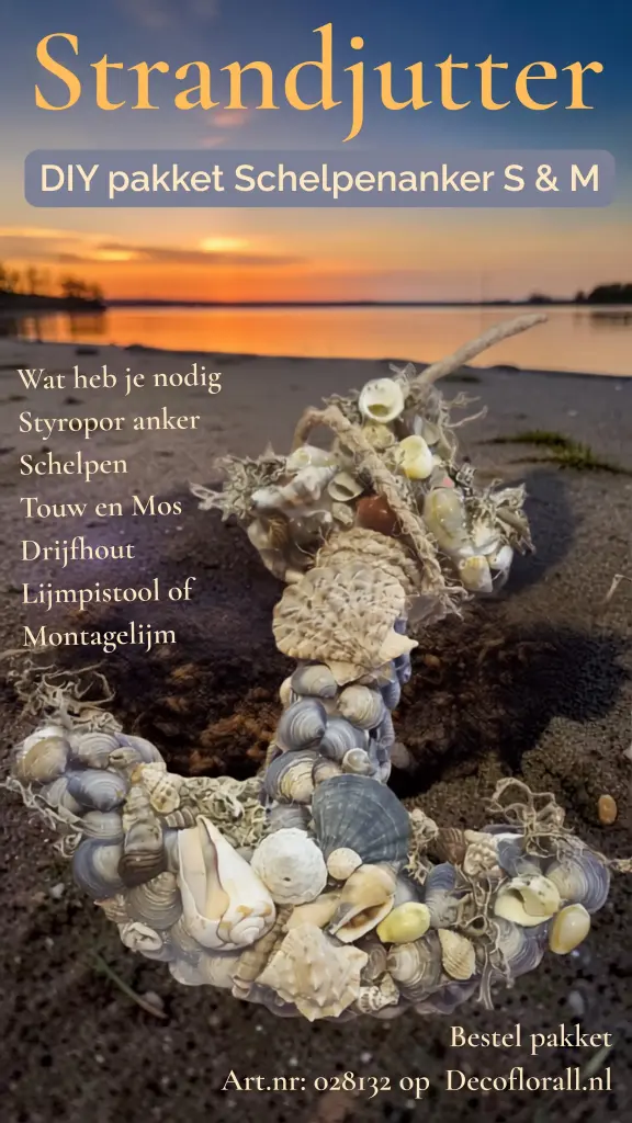 Strandjutter Schelpenanker S of M DIY Stel zelf je pakket samen