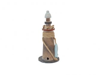 [A-015517] Vuurtoren Serie Old Rood/Blauw Maritiem 20 cm